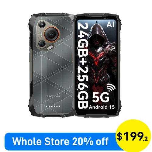 Blackview BL7000 AI 5G Rugged Smartphone 24GB+512GB 6.78" 120Hz Android 15 NFC