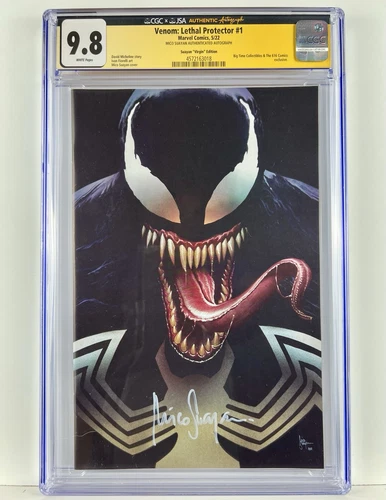Venom Lethal Protector #1 2022 CGC 9.8 BTC Virgin Edition Signed Mico Suayan