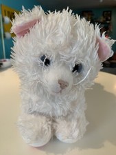 Build A Bear White Cat Plush Persian Himalayan Blue Eyes 12  Retired EUC BAB