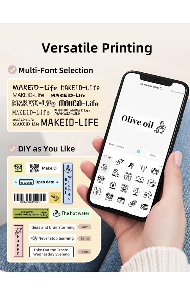 HD Label Maker Machine with 9/12/16mm Waterproof Tape - 300dpi Makeid HD Label Maker Machine with 9/12/16mm Waterproof Tape - 300dpi Makeid