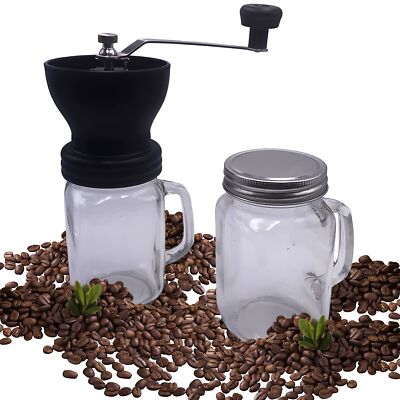 Kaffeemühle + 2 Glaskaraffen Zerkleinerer Kaffeebohne. Keramikklingen spe...