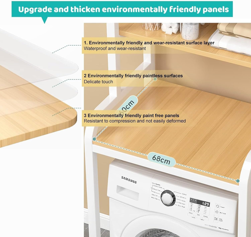 3-Tier over the Toilet Storage, above Washer Dryer Rack, Bathroom Balcony Organi - Picture 7 of 12