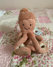 Jellycat Cozi Odell Octopus - Octopus In Beanie Hat Pink Octopus Small 10” (2)