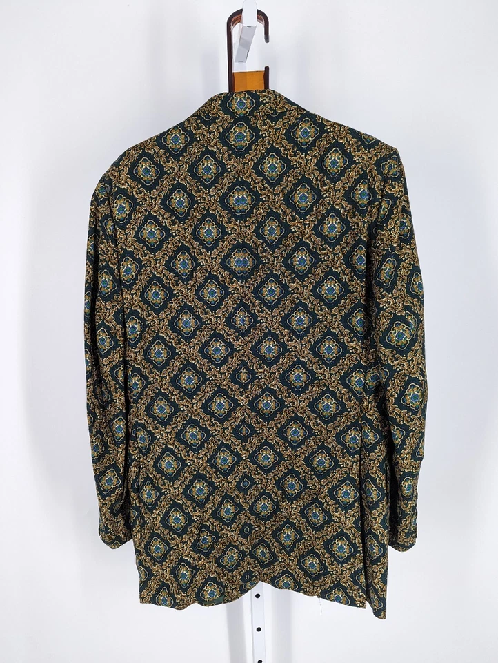Chaqueta Blazer Vintage Años 60 Bruce Douglas Mod Op Art Paisley Dandy 42" Correas NJ Foto 2 de 4