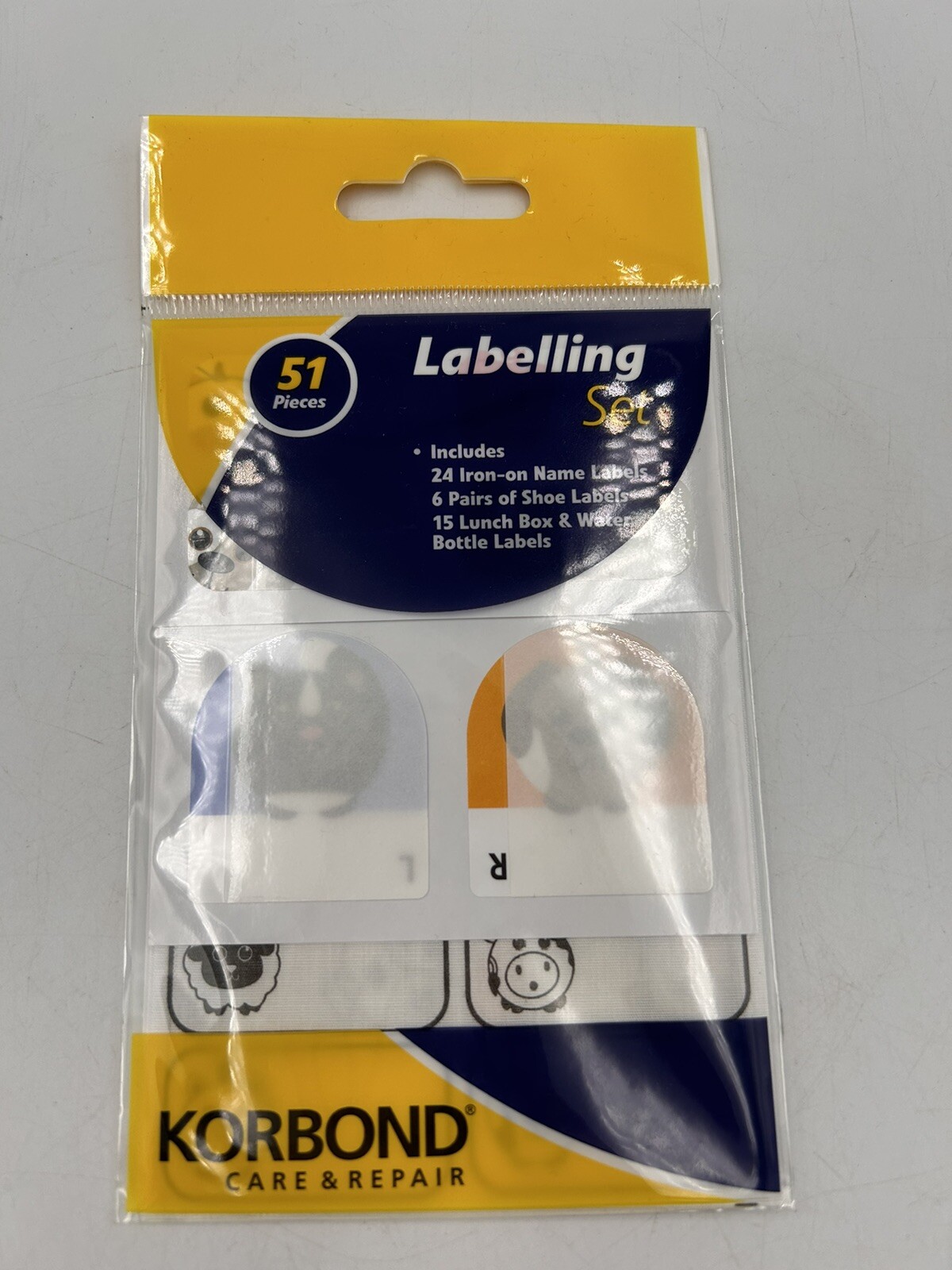 Job Lot of 30 Korbond Care & Repair Labelling Set 51 Pieces Name Shoe Lunch Box