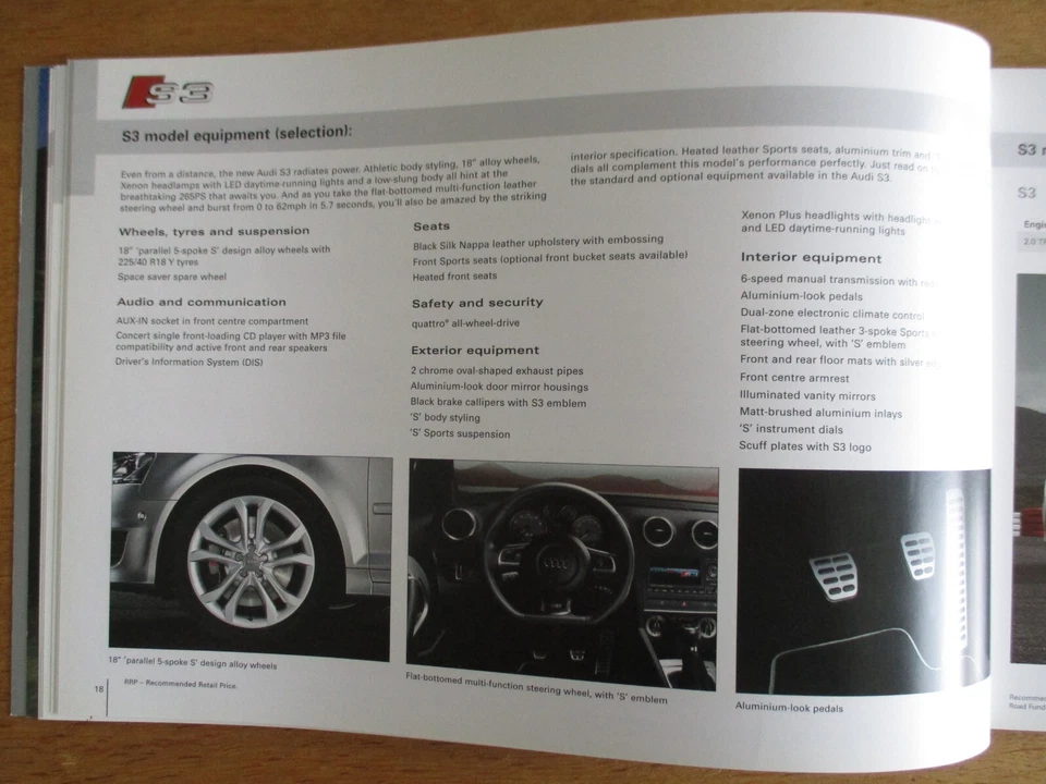 Audi S3 & A3 UK Sales Brochure (2009 / 2010); Ed 4 - Image 4 of 4