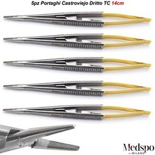 Strumentario Chirurgico Porta Aghi Castroviejo TC Pinza Chirurgica Portaghi 14cm