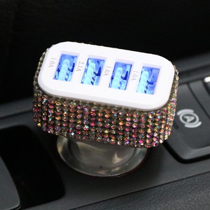 1 Piece Gorgeous Sparkly 4 Port Usb Car Charger Designed For Car
