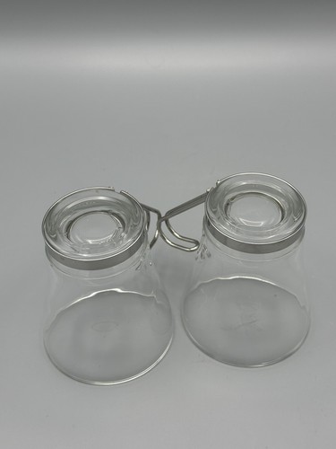 2 Vintage VITROSAX Glass Cappuccino Coffee Tea Cups Silver Handle Italy - Picture 4 of 7