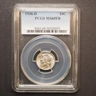 1936 **D** MERCURY HEAD SILVER DIME **PCGS MS65FB** FREE SHIP! G1624