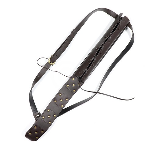 Medieval Men Sword Shoulder Back Sheath Scabbard Holder Warrior Shoulder NEW - Picture 7 of 17