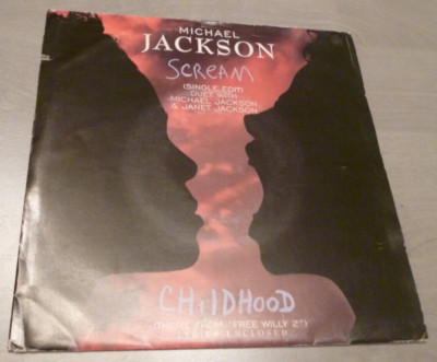 Michael Jackson - Scream - Childhood - 2 Track 7'' Single - 1995 + Lyrics Inlay!