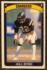1990 Panini Sticker - Gill Byrd - Chargers - San Jose State alumni..NM