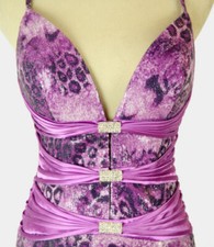 New 500 Terani Mult Purple Prom Formal Long Dress Mermaid Sleeveless Size 2