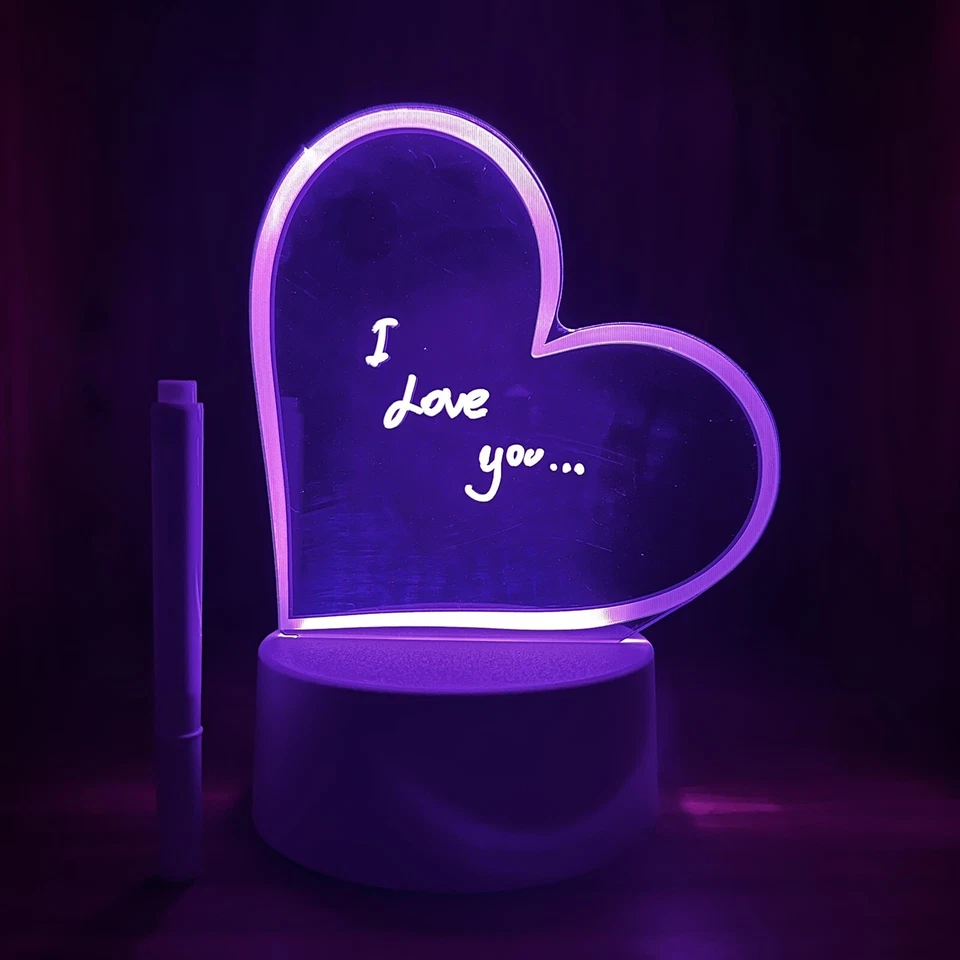 Note Board Led Night USB Message Board Light With Pen Gift Decor Lamps 7 Color - Image 2 of 4