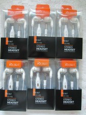 LOT 6,3,2 or 1 Reiko HS1490 SmartPhone Stereo Headset Inline Microphone -white