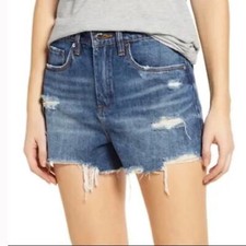 Blank NYC Women's Jean Shorts 26 Ripped Cut Off Distressed The Barrow High Rise