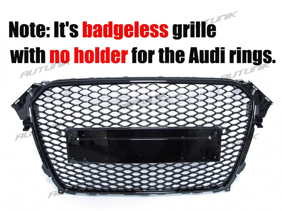 RS4 Style Honeycomb Front Bumper Grille Grill for Audi A4 B8.5 S4 2013-2016 Foto 3 de 4