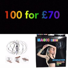 Rainbow Kinetic Magic Flow Rings Spring Juggle Arm Slinky Free Flow Toy Dance