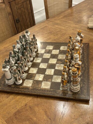 Rare Vintage Italian Chess Set of Russians Vs Tartans by Nigri ALL Piece Signed