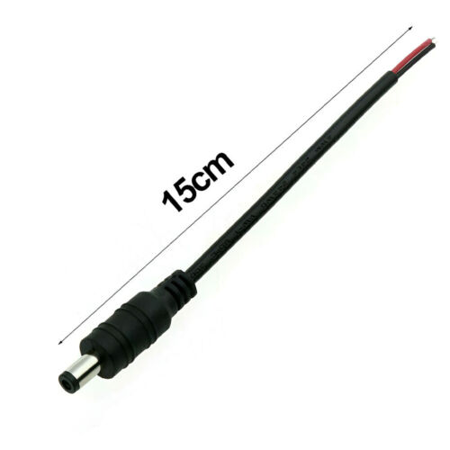 30PZ 12V 5,5x2,1mm Maschio +Femmina DC Presa Jack Connettore Cavo Spina Filo - Foto 2 di 8