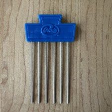 Vintage Goody Blue Metal Hair Pick Tease Lift Purse Size Travel Small Made USA