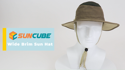 Men Wide Brim Sun Hat UV Protection Bucket Cap for Hiking Camping ...