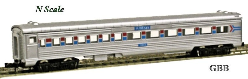 N 1:160 Scale AMTRAK 3 Car Passenger Set MODEL POWER New 3033, 3043, 3053 - Image 2 of 4