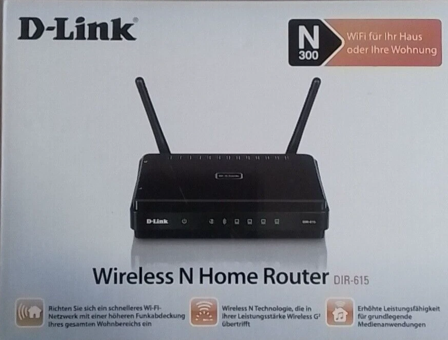 D-Link Wireless N Home Router DIR - 615 N 300 in Schwarz - Bild 2 von 4