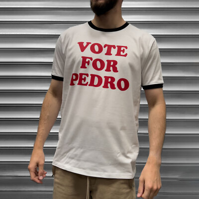 Vote For Pedro Napoleon Dynamite Movie Ringer T Shirt Funny Classic Film  Mens UK