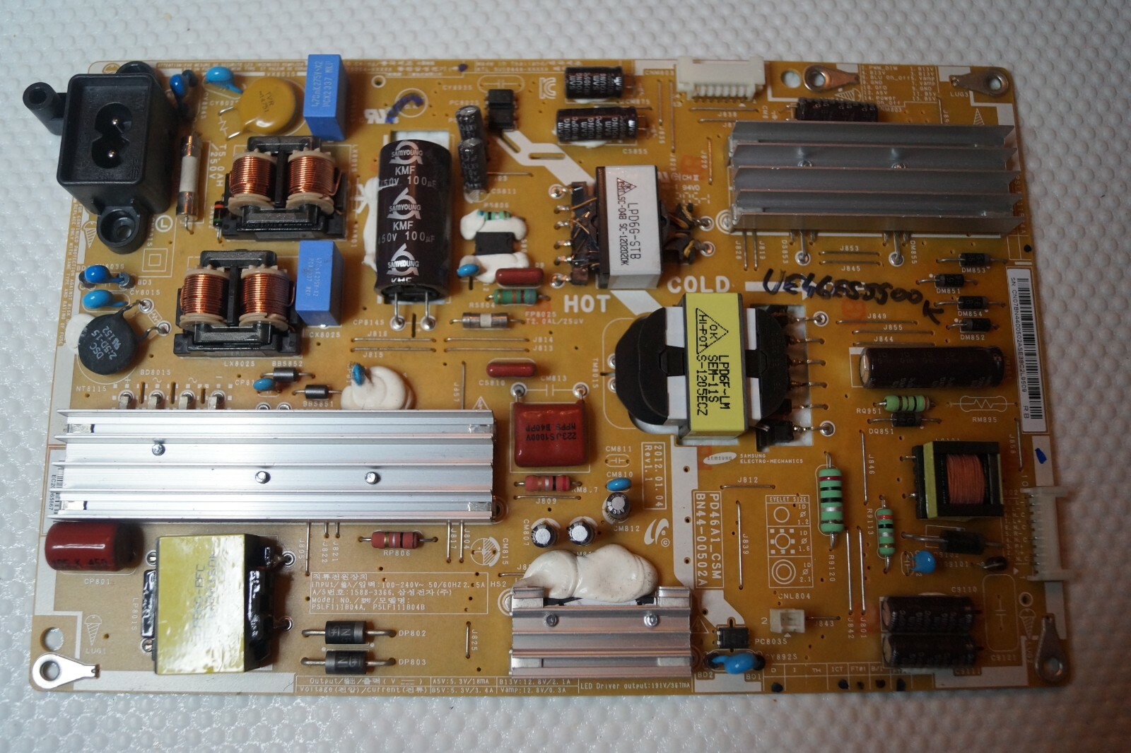 PSU POWER SUPPLY BOARD BN44-00502A FOR 40"" SAMSUNG UE40ES5500K LED TV, GENUINE