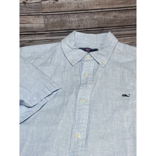 Vineyard Vines Men's Whale Shirt Short Sleeve Blue Large