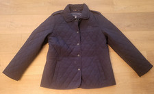 Tommy Hilfiger Womens Quilted Snap Lined Insulated Jacket Blue Logo Size Medium