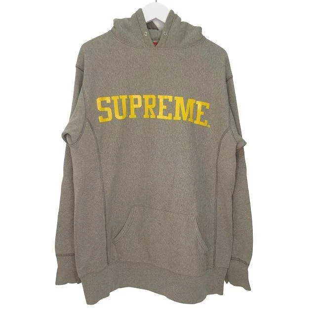 Sweat à capuche SUPREME logo début modèle doublure polaire gris taille L