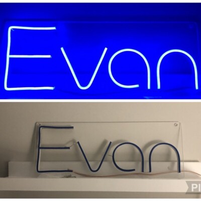 32''x11.1'' Evan Custom Surname Baby Name Boy Girl Flex LED Neon Sign Party Gift