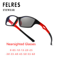 Men Women Photochromic Myopia Nearsighted Glasses Outdoor Sport Sunglasses New