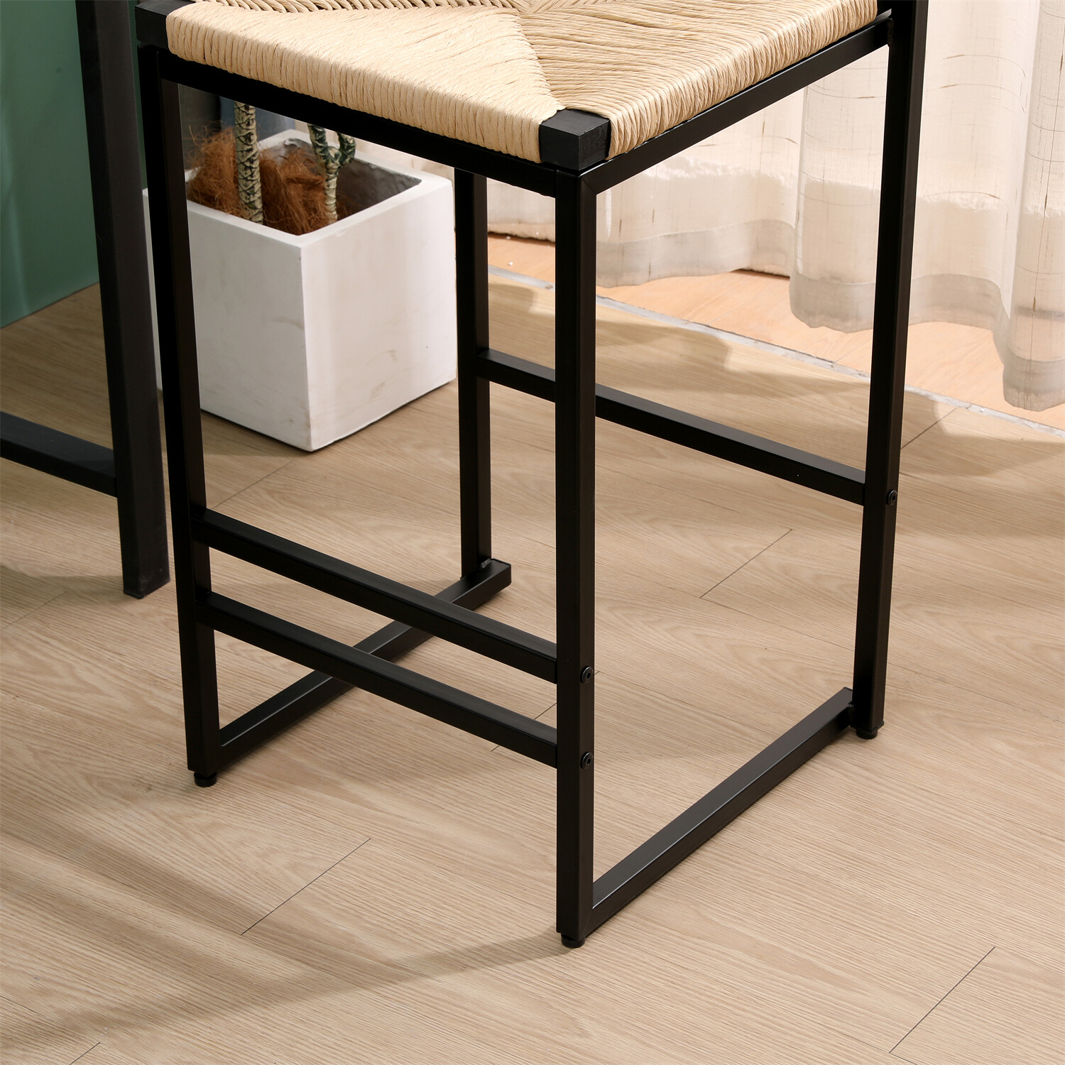 Set of 2 Bar Stools Modern Counter Height Bar Stool Kitchen Dining Chair US