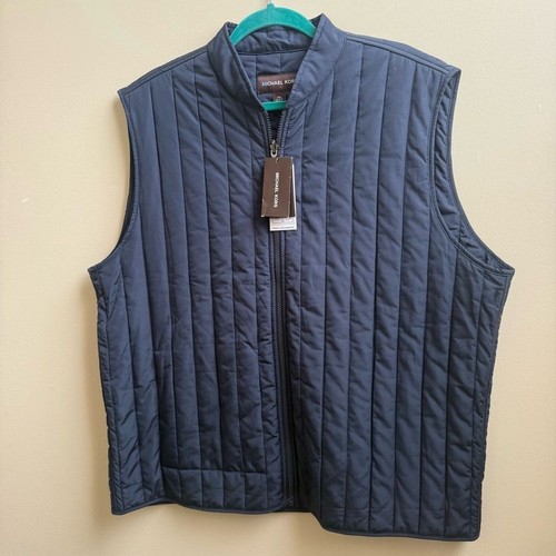 NWT $198 Michael Kors navy blue quilted outdoor vest Size XXL - Picture 2 of 5