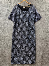 Vintage Table Eight Robert D'Angelo Womens Bodycon Midi Dress Size 1X Black Grey