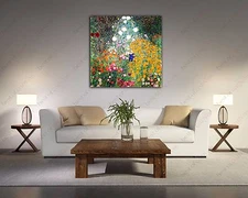 Flower Garden by Klimt Master Giclee Painting Canvas Print Art Home Decor Wall