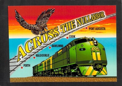 A1790 Australia Across The Nullarbor ANR Loco Train Map Davric postcard