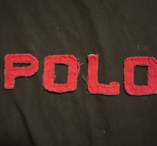 Polo Ralph Lauren Sew On Patch Red Spellout 1.5 Height