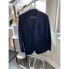 Mens Theory Size 44R Knit Blazer Navy Modern Minimal 6505 Microtech 595
