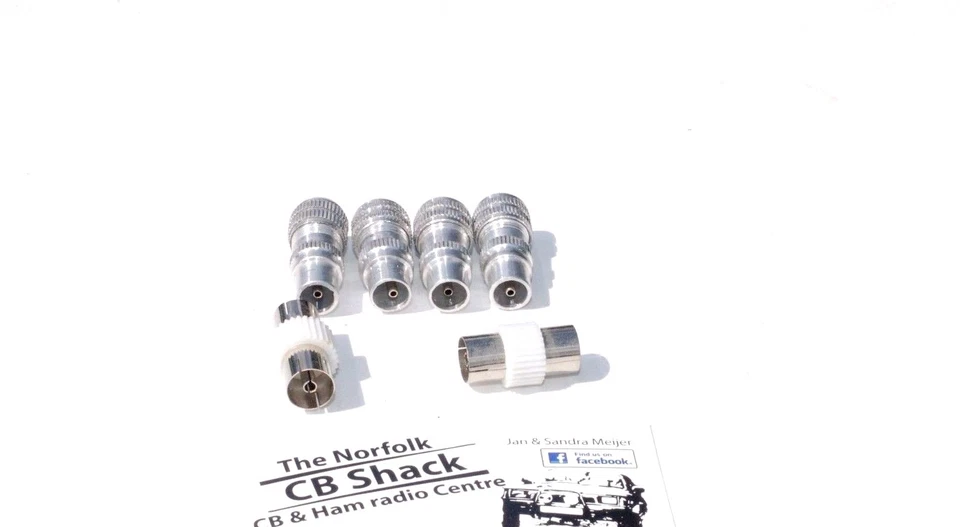 4x TV aerial coax plugs and 2 Female barrel coupler joiner freeview boat caravan - Image 2 of 4