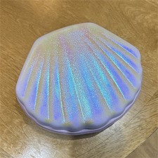Iridescent Pink Faux Leather Shell Makeup Bag...