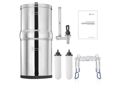 #ad FACHIOO 2.25 Gallon Stainless Steel Gravity Fed Water Filter System amp; 2 Filters $65.00