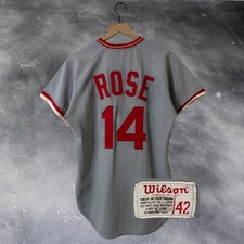 Vtg Rare 1970s Cincinnati Reds Pete Rose Wilson Pro Cut Jersey Size 42 Mens Lrg