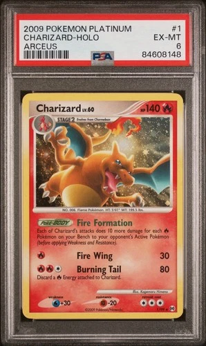 2009 POKEMON PLATINUM ARCEUS #1 CHARIZARD-HOLO ARCEUS PSA 6
