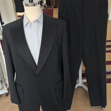 Vintage Peak Lapel Tuxedo 42L 34x33 One Button Adjustable Waist Lord West 1960s