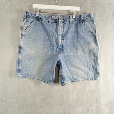 VTG Carhartt B29 STW Faded Blue Denim Carpenter Shorts Mens 44 42 Actual